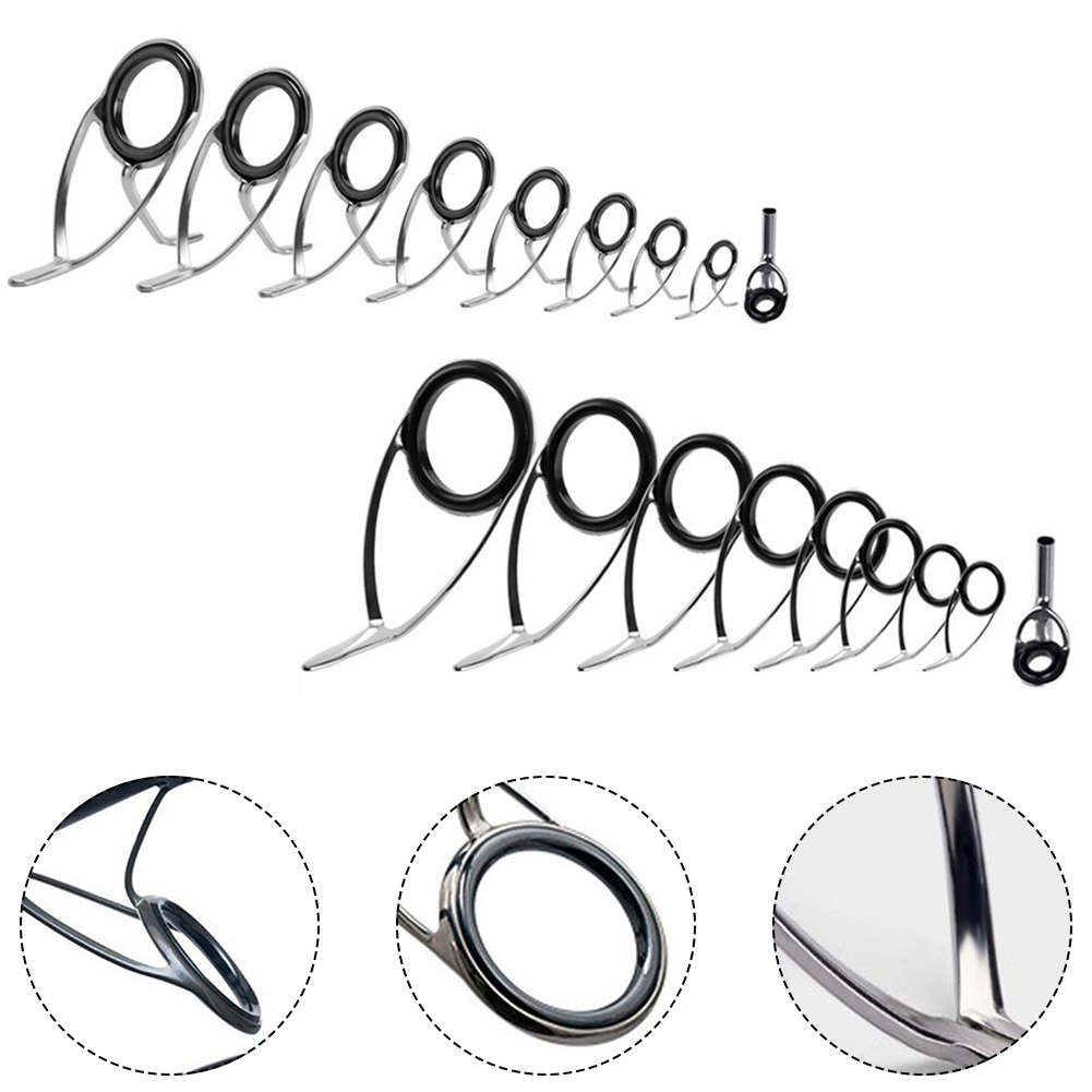 9 Pcs 낚싯대 가이드 세라믹 링 교체 낚싯대 탑 링 - Fishing Rod Building Kit 리뷰 및 가격